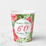 Vasos De Papel Red Hibiscus 60th Birthday Party Paper Cup<br><div class="desc">Diseño clásico y elegante de patrones impecables hechos de flores rojas de Hibiscus y hojas con etiqueta redonda blanca para tu texto. Personalizable 60.ª copa de papel de cumpleaños. Puede cambiar fácilmente el texto (fuente, color, tamaño y posición) y cambiar el tamaño y la posición de la imagen de fondo...</div>