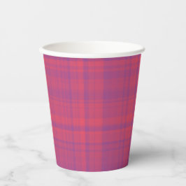 Vasos De Papel Red Purple Plaid Pattern