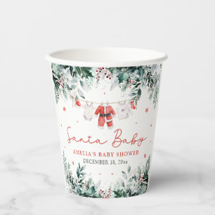 Vasos De Papel Red Santa Baby Navidades Baby Clothes Baby Shower