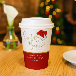 Vasos De Papel Red Santa Hat Navidades Santa Baby Baby Shower