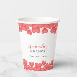 Vasos De Papel Red Simple Un Pequeño Baby Shower Querido