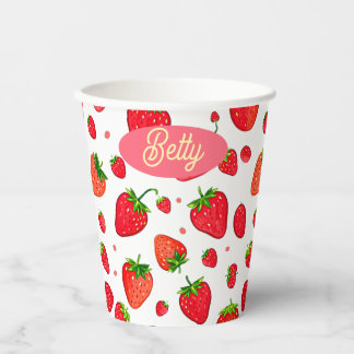Vasos De Papel Red strawberry fruit