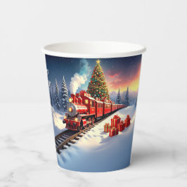 Vasos De Papel Red Train Christmas Tree Holiday Paper Cups