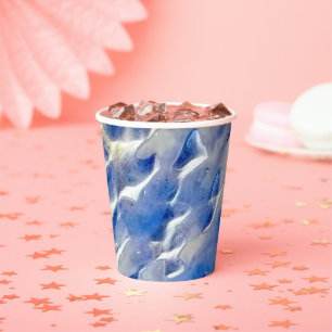 Vasos De Papel Reflexiones azules oceánicas y celeste