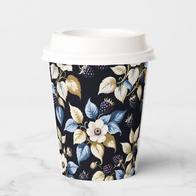 Vasos De Papel Regal Elegance Blackberry & Blooms Tea Fiesta (Reverso )