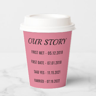 Vasos De Papel Regalo de aniversario para parejas personalizado