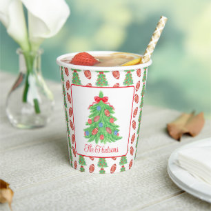 Vasos De Papel Regalo de árbol de fútbol para Navidades de acuare