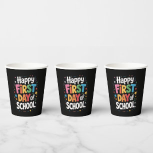 Vasos De Papel Regalo de vida de maestro feliz primer día de escu