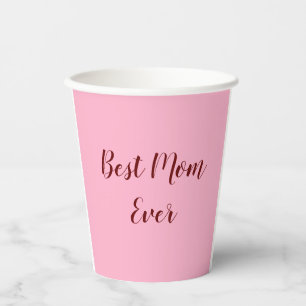 Vasos De Papel regalo del día de la madre rosa rojo mejor mamá añ