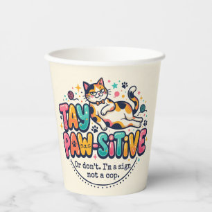 Vasos De Papel Regalo divertido para amantes de gatos: Mantén la 