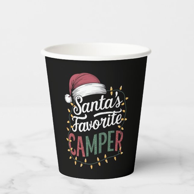 Vasos De Papel Regalo favorito de Santa para acampada de Navidad (Anverso)