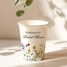 Vasos De Papel Regalo Minimalista de Despedida de Soltera con Flo