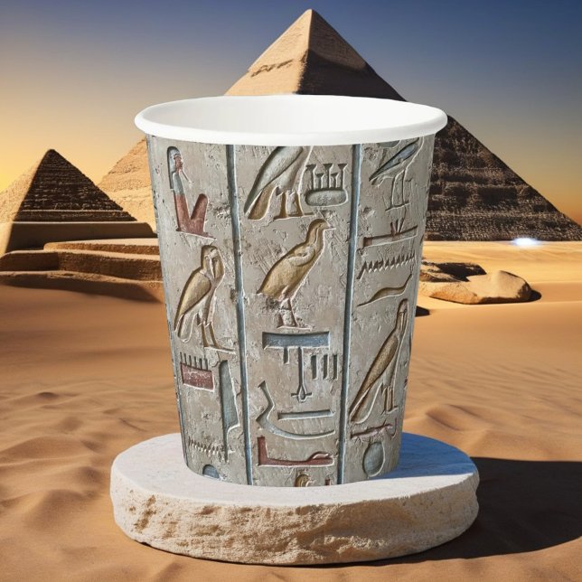 Vasos De Papel Regalo único grabado en jeroglífico de Egipto anti (Subido por el creador)