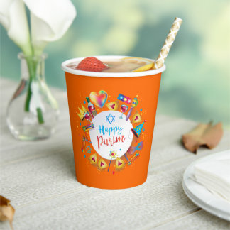 Vasos De Papel Regalos de cesta de Purim felices, decoración, ado