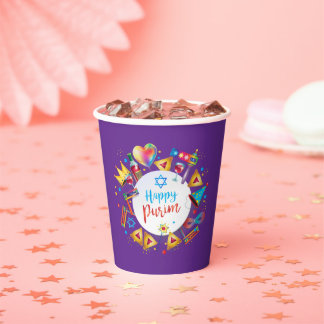 Vasos De Papel Regalos de cesta de Purim felices, decoración, ado