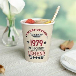 Vasos De Papel Regalos de cumpleaños vintage personalizados rojos