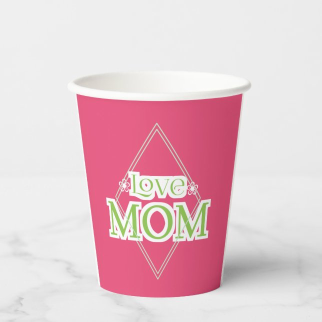Vasos De Papel Regalos de mamá que amo  (Anverso)