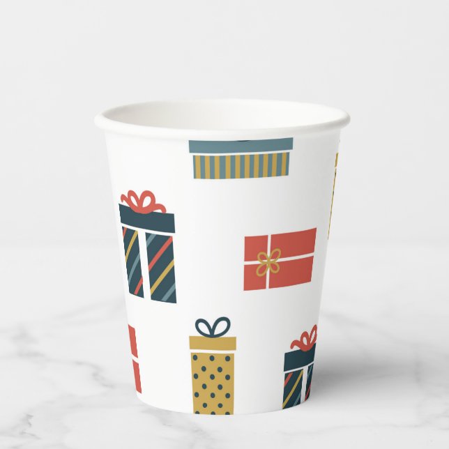 Vasos De Papel Regalos de Navidad (Anverso)