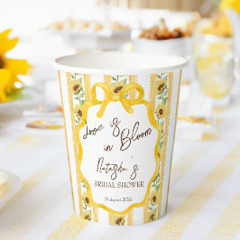 Vasos De Papel Regalos para la ducha de novia de girasoles en flo
