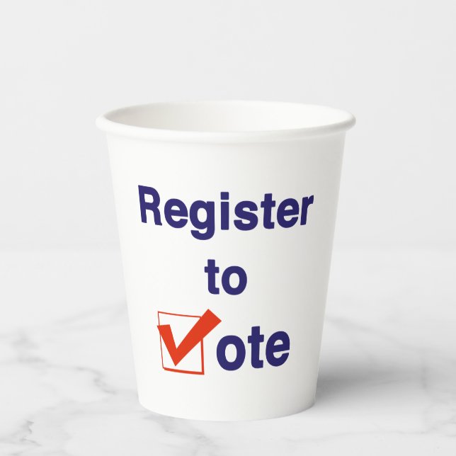 Vasos De Papel Registrarse Para Votar 2026 (Anverso)