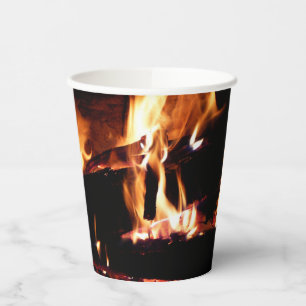 Vasos De Papel Registros en la fotografía de fuego cálido de la c