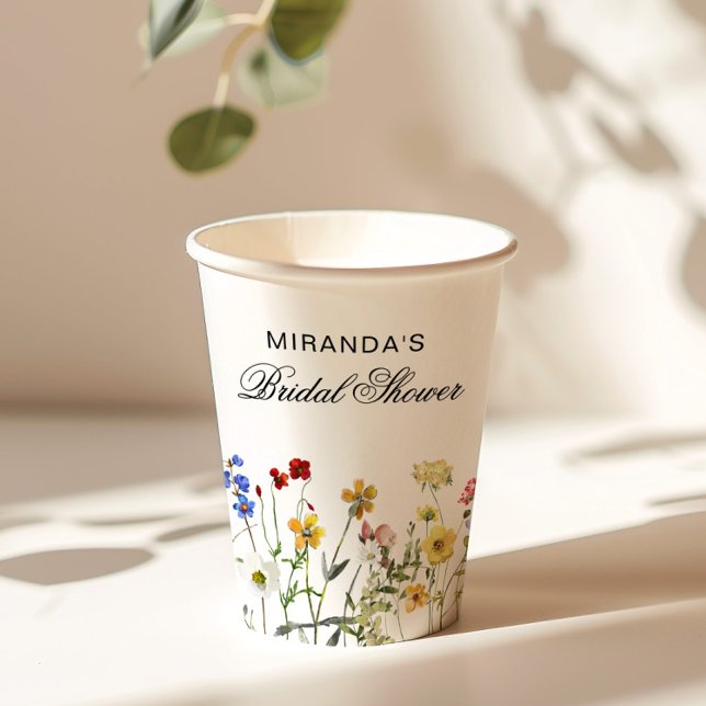 Vasos De Papel Regreso de la ducha de flores silvestres minimalis (Subido por el creador)