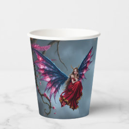 Vasos De Papel Reina Hada de Fantasía Oscura con Alas de Mariposa