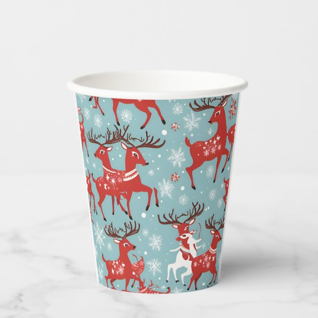 Vasos De Papel Reindeer (Anverso)