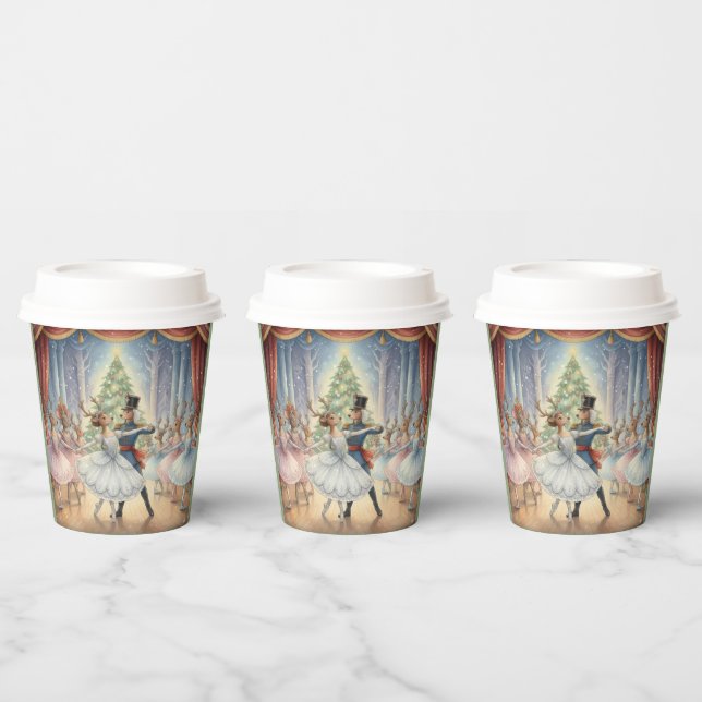 Vasos De Papel Reindeer Nutcracker Ballet, Paper Cups (Multi)