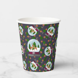 Vasos De Papel Reindeer Snow Globes