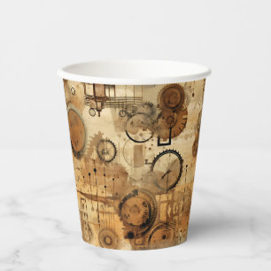 Vasos De Papel Reloj de vapor de color rugoso (1)