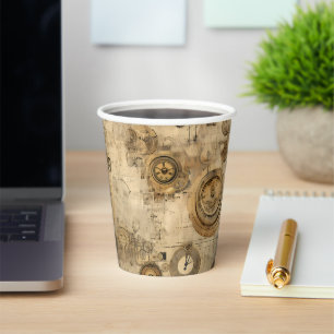 Vasos De Papel Reloj de vapor de color rugoso (2)