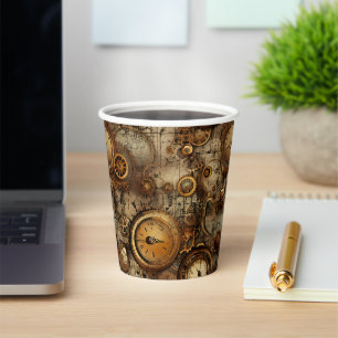 Vasos De Papel Reloj de vapor de grano rugoso (3)