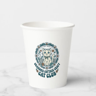 Vasos De Papel Remera de Arte para Amantes de Gatos de Abuela Cot