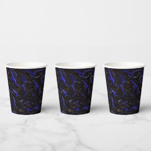 Vasos De Papel "Remolino Galáctico: La Canica Espacial Azul y Neg