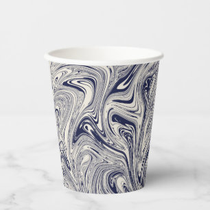 Vasos De Papel Remolque azul y blanco