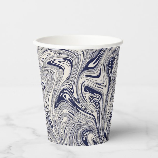Vasos De Papel Remolque azul y blanco (Anverso)