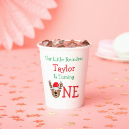 Vasos De Papel Renos 1er cumpleaños