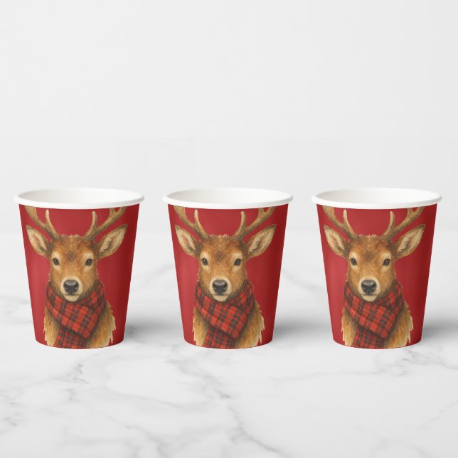 Vasos De Papel Renos Feliz Navidad (Multi)