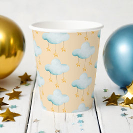 Vasos De Papel Repetir nubes acuarelas con estrellas