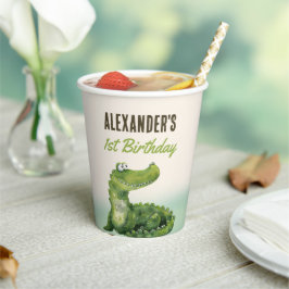 Vasos De Papel Reptile de pantano Primer Fiesta de cumpleaños