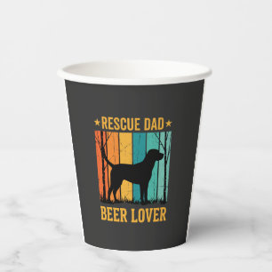 Vasos De Papel Rescata Papá Amante de la Cerveza Perro Vintage