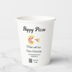 Vasos De Papel restaurante de pizza cafetería pizzería escanear c