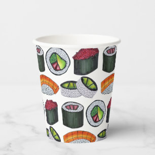 Vasos De Papel Restaurante japonés de comida sushi Maki Rolls