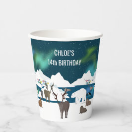 Vasos De Papel Resto del oso polar ártico Walrus Orca Narwhal Fox