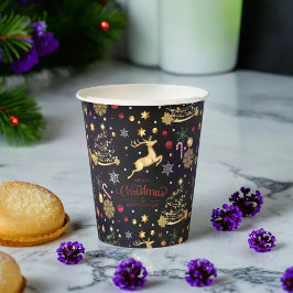 Vasos De Papel Resto dorado rojo, moro árbol de Navidad