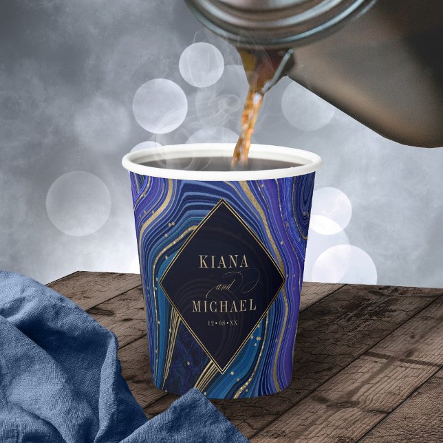 Vasos De Papel Resumen Agate Boda Midnight ID827 (Subido por el creador)