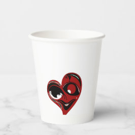 Vasos De Papel Resumen, corazón rojo