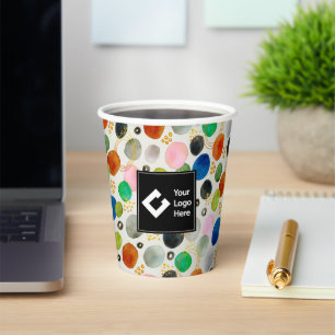 Vasos De Papel Resumen de arte de Purpurina de oro de guijarros d