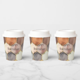 Vasos De Papel Resumen de champán de Glam Honey Comb Rubor
